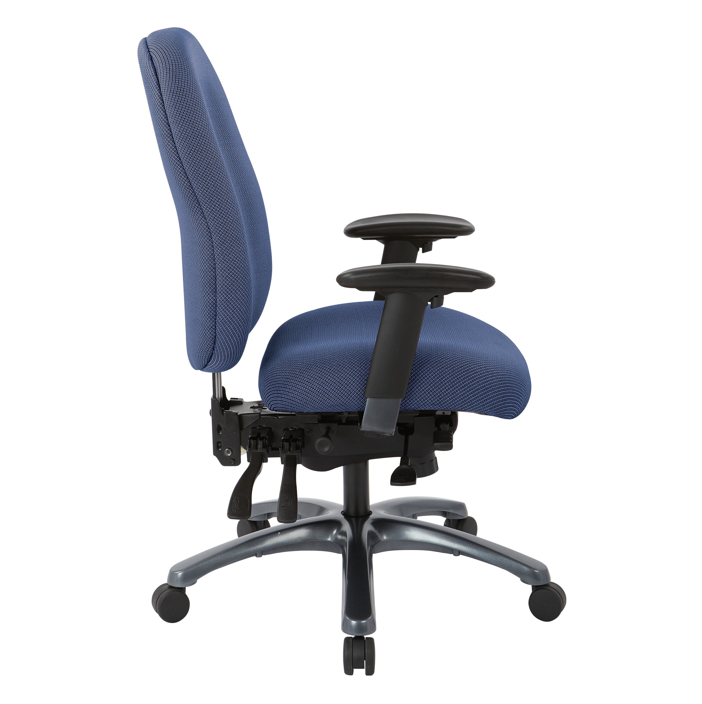 Multi-Function High Back Chair with Seat Slider and Titanium Finish Base